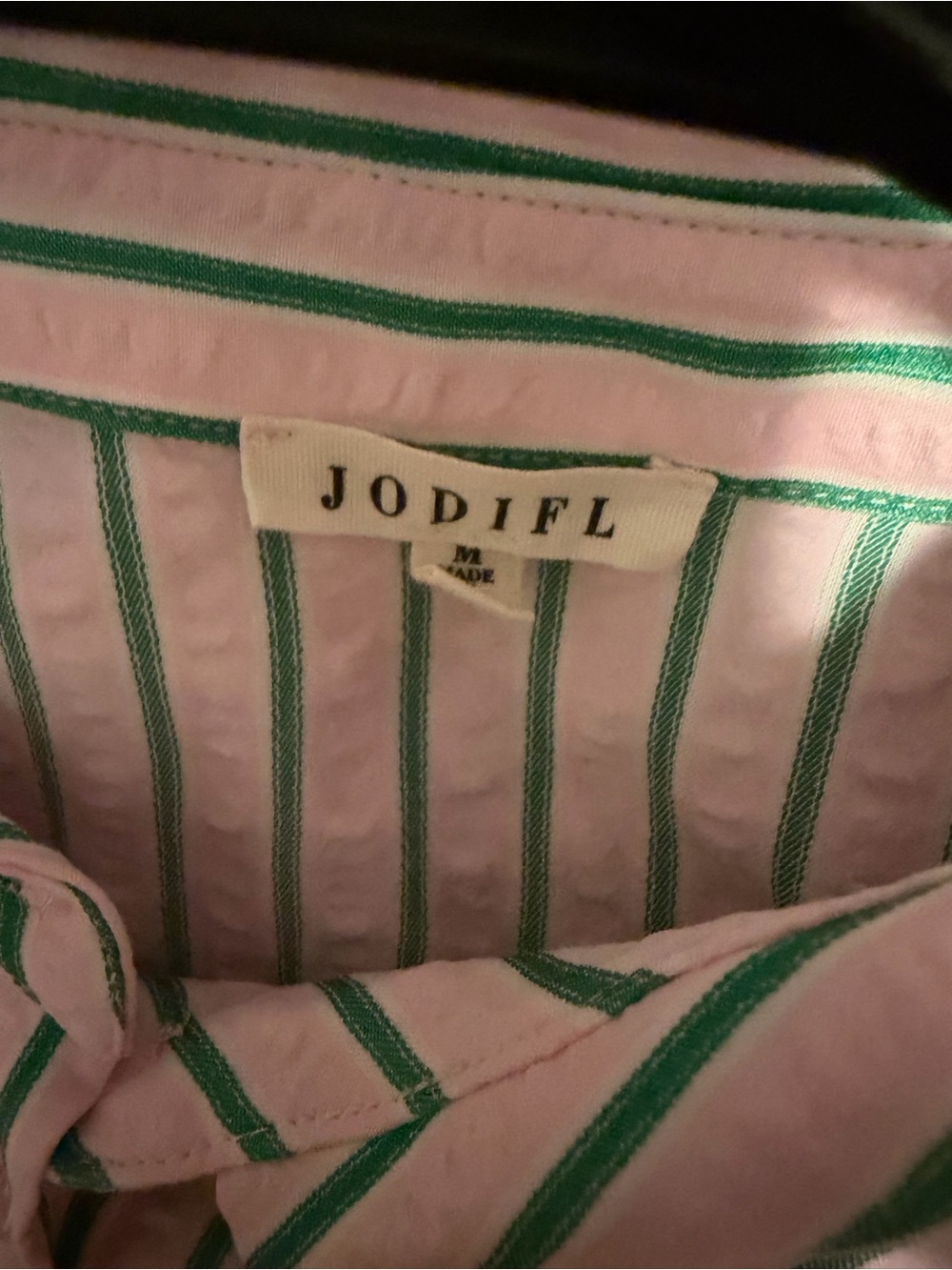 JODIFL White Maxi Shirt Dress with Pastel Stripes - Picture 2 of 3